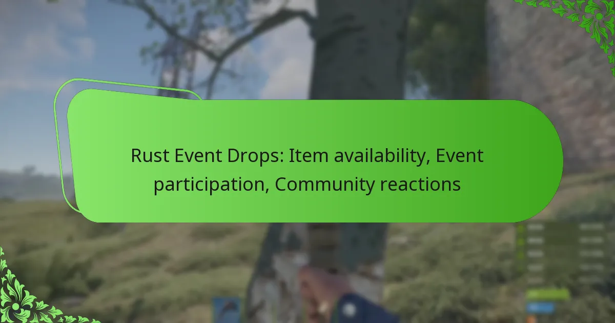 Rust Event Drops: Item availability, Event participation, Community reactions