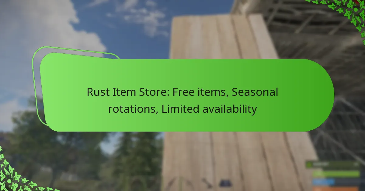 Rust Item Store: Free items, Seasonal rotations, Limited availability