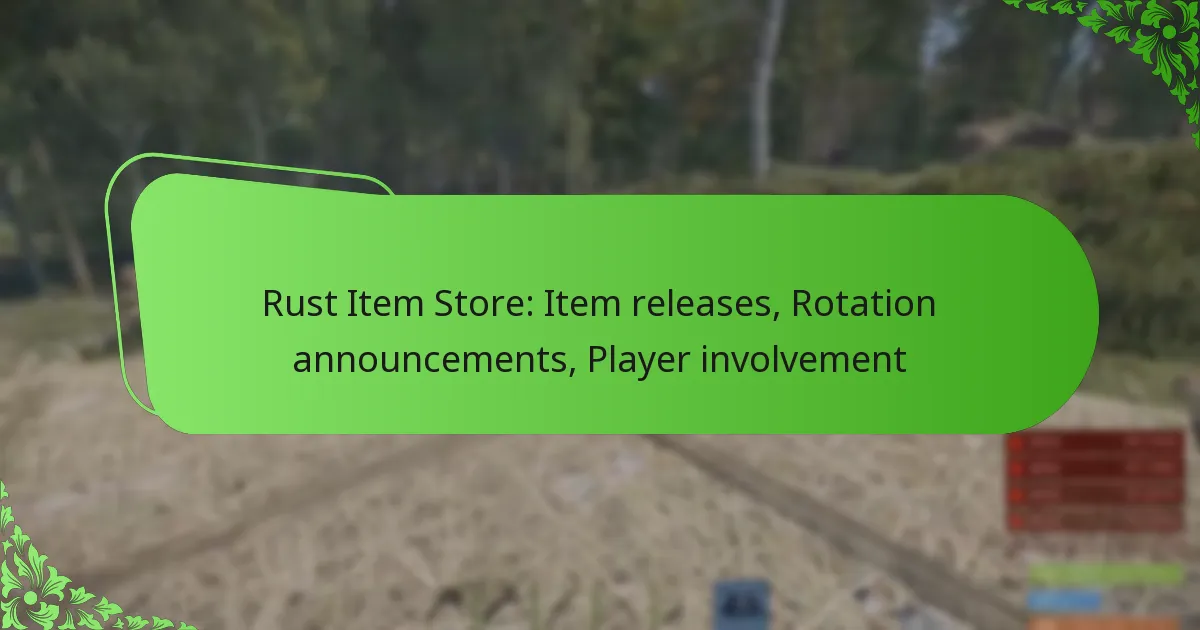 Rust Item Store: Item releases, Rotation announcements, Player involvement