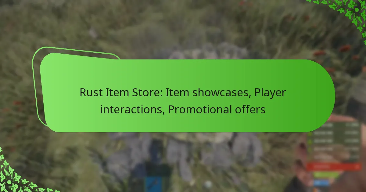 Rust Item Store: Item showcases, Player interactions, Promotional offers