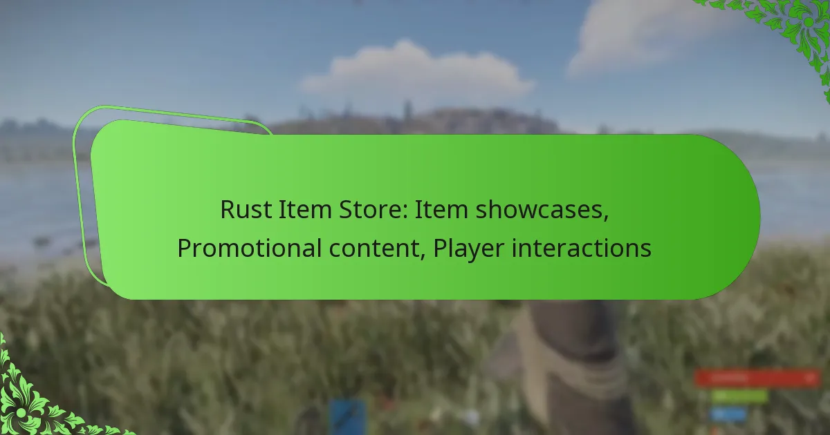 Rust Item Store: Item showcases, Promotional content, Player interactions