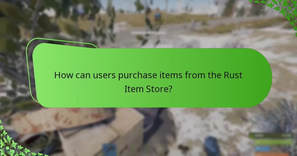 How can users purchase items from the Rust Item Store?