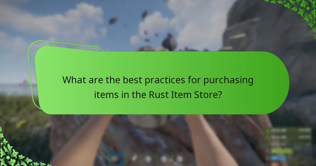 What are the best practices for purchasing items in the Rust Item Store?