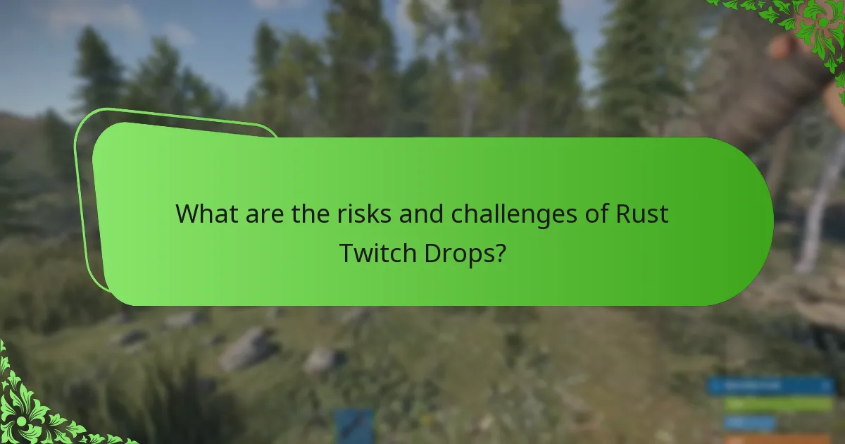 What are the risks and challenges of Rust Twitch Drops?