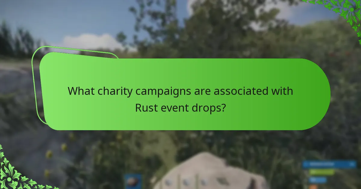What charity campaigns are associated with Rust event drops?
