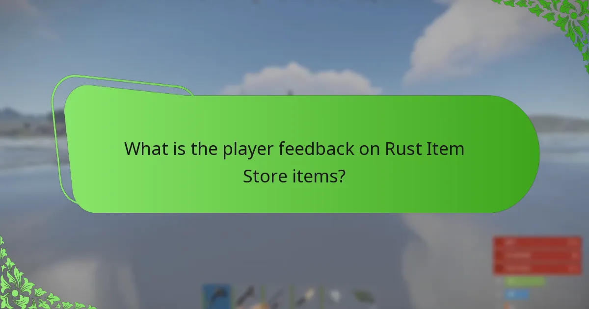 What is the player feedback on Rust Item Store items?